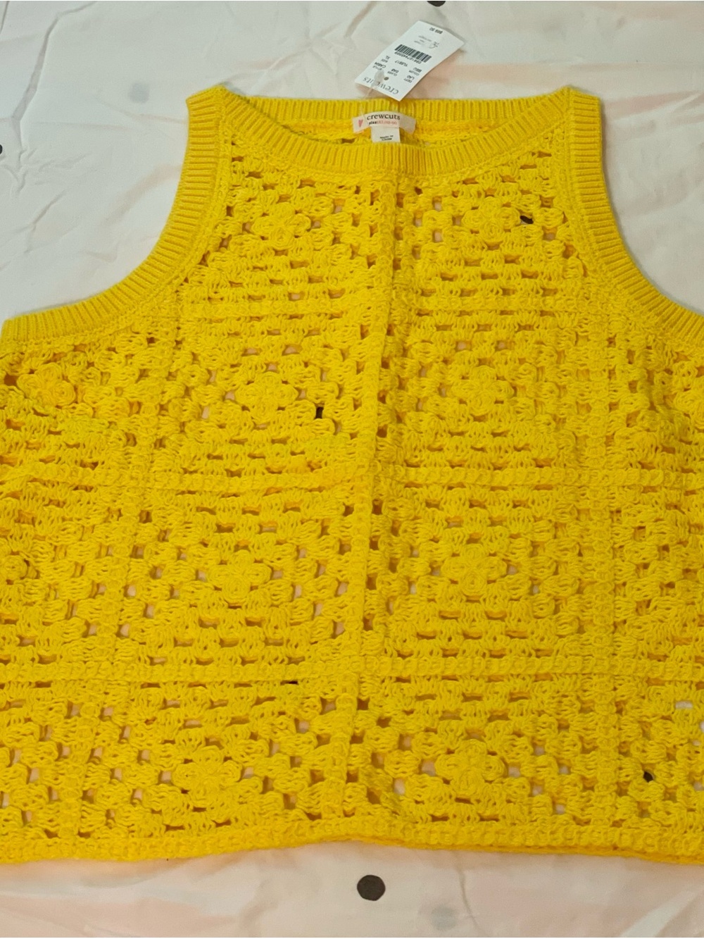 Crewcuts Bright Yellow Crochet Tank Top